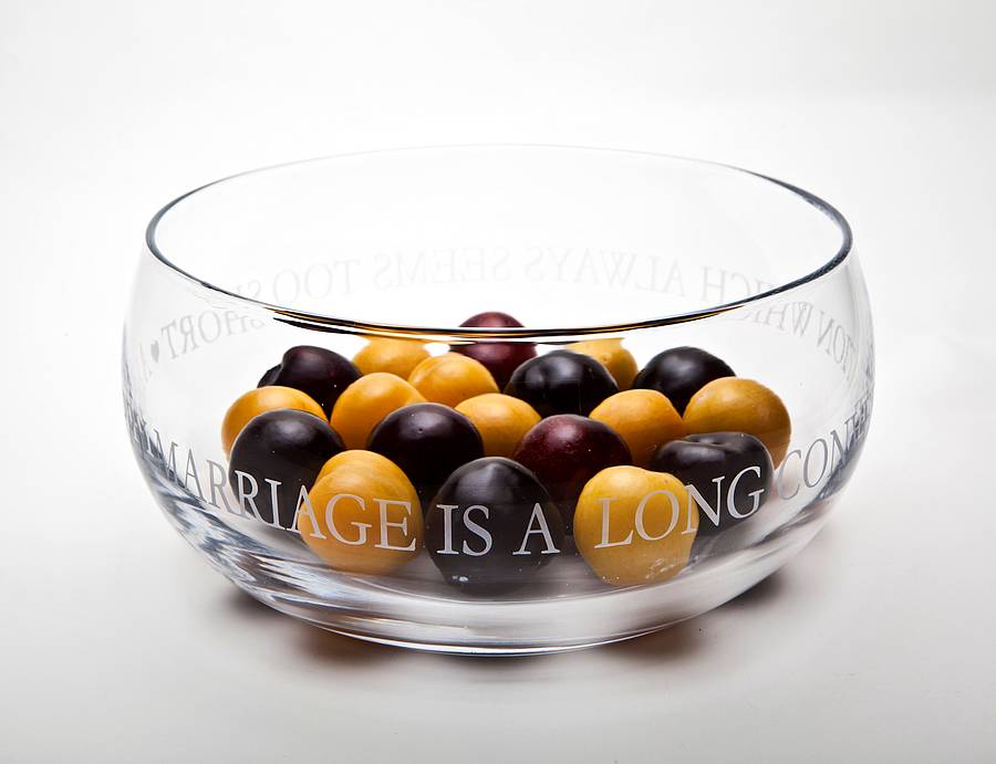 Personalised Engraved Glass Fruit Bowl By The Gift of Glass